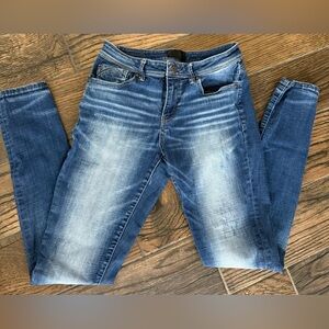 Buckle Black Denim Jeans for Women Skinny